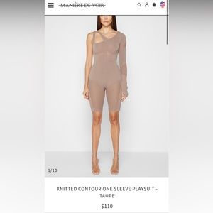 Maniere de Voir knitted contour one sleeve playsuit